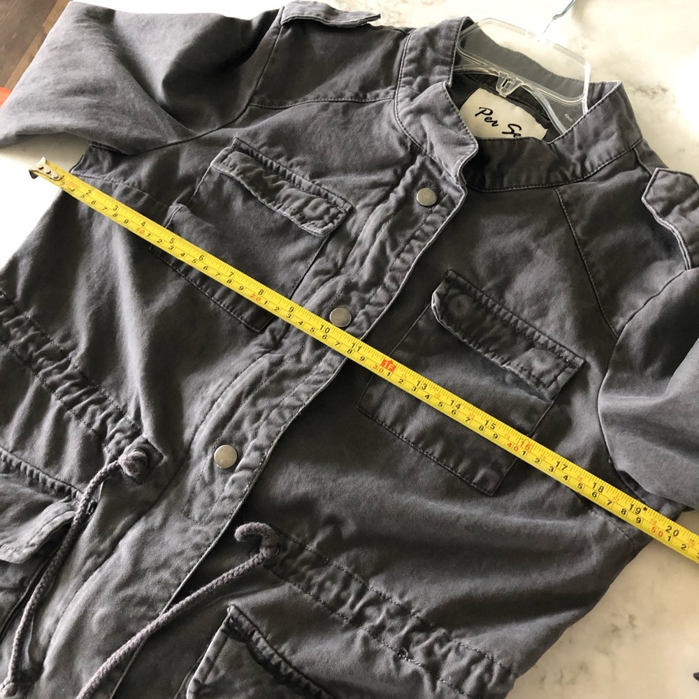 Per Se Gray Utility Jacket Size Medium - Picture 4 of 6